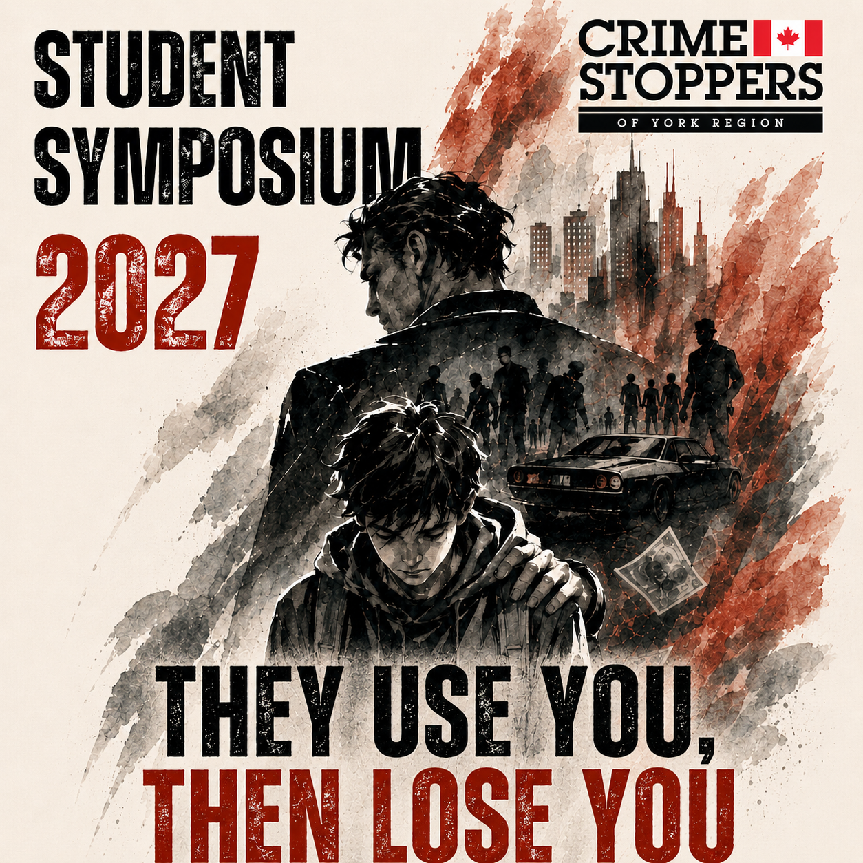 Student Symposium artwork about youth recruitment by organized crime